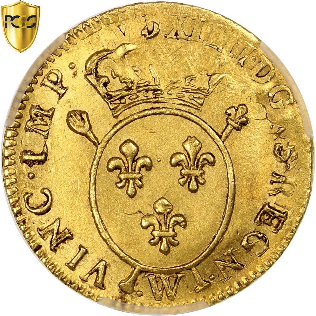 France, Louis XV, 1/2 Louis d'or aux insignes, 1716, Lille, Reformed, Pedigree