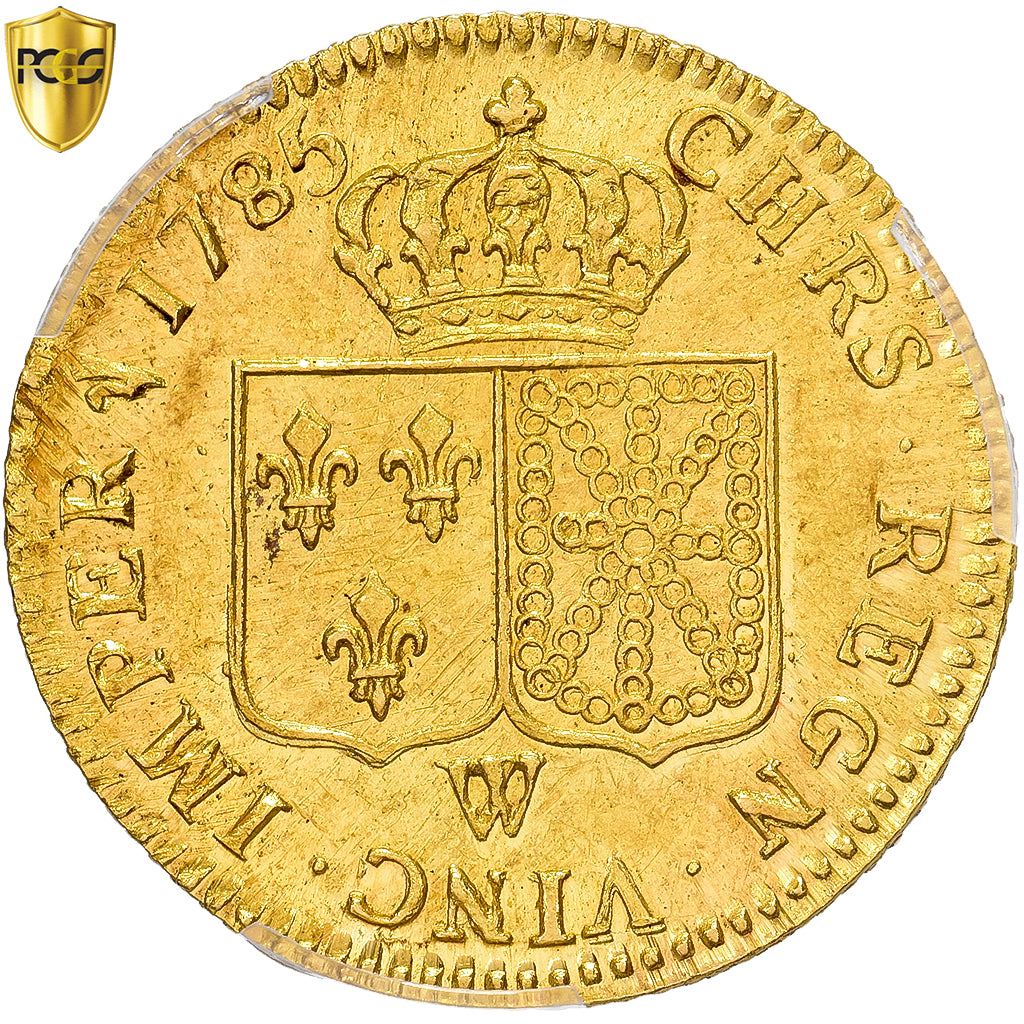 França, Louis XVI, Louis d'or à la tête nue, 1785, Lille, Pedigree, Dourado
