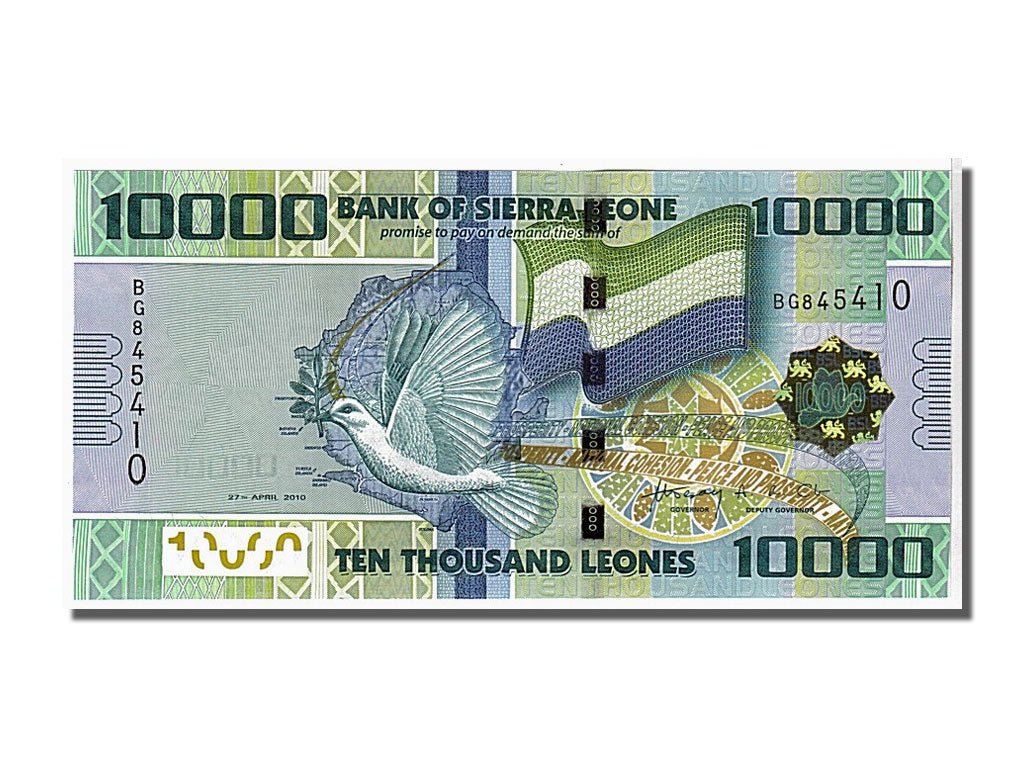 Billete, 10,000 Leones, 2010, Sierra Leona, KM:33, UNC