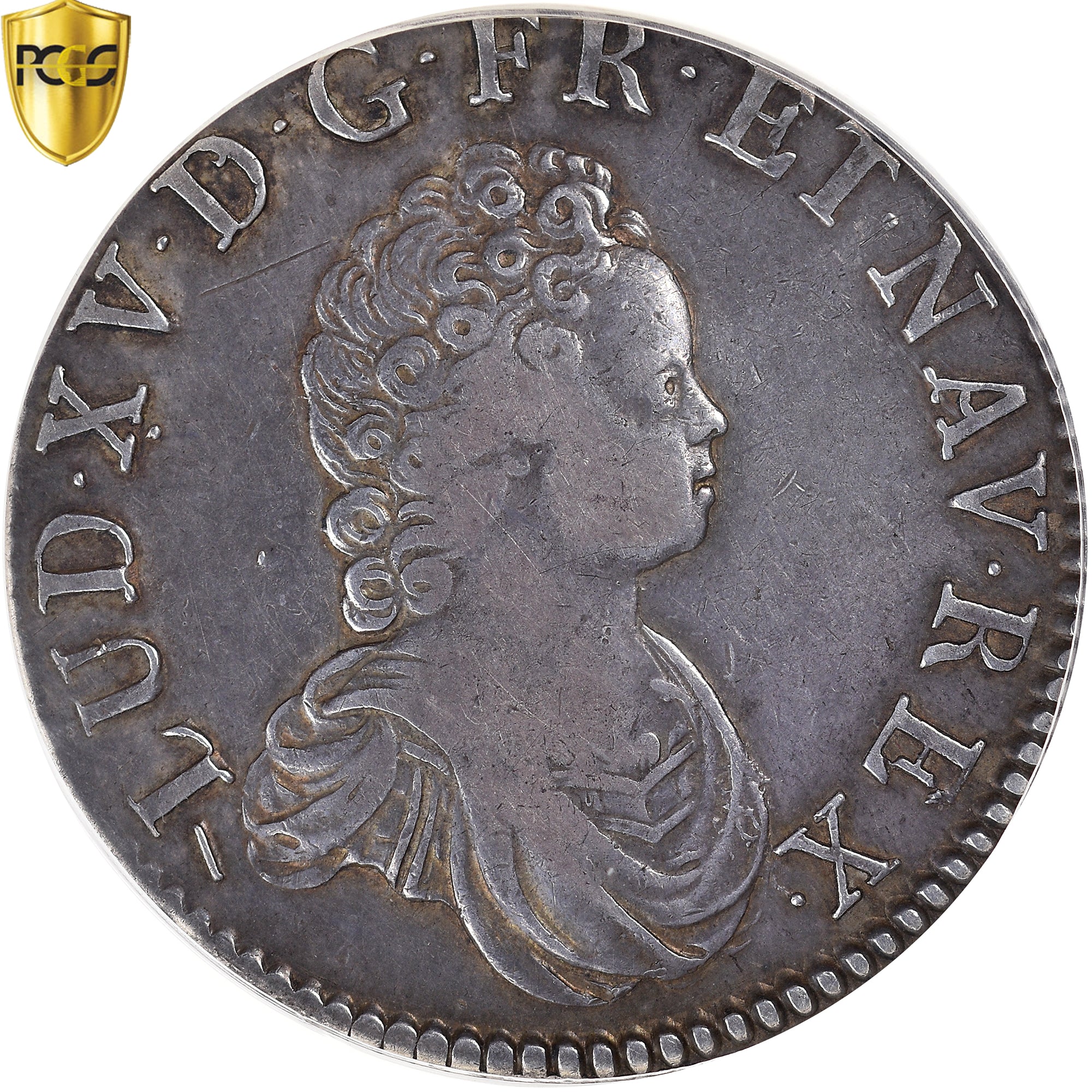 Frankrijk, Louis XV, Ecu aux 3 couronnes, 1715, Lille, Pedigree, Zilver, PCGS