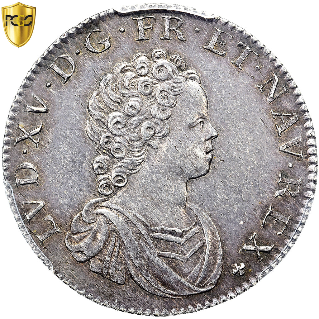 Francja, Louis XV, 1/4 Ecu aux 3 couronnes, 1715, Paris, Pedigree, PCGS, MS62