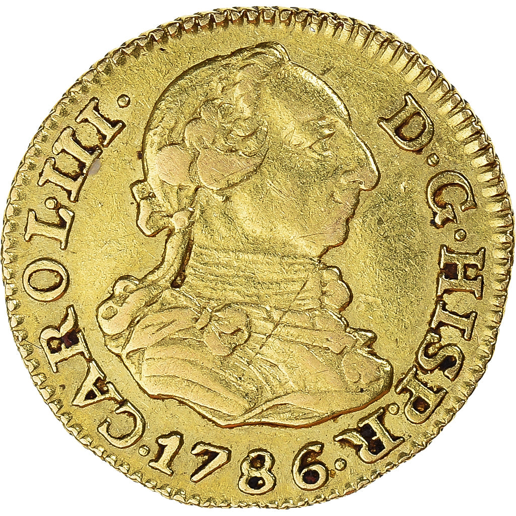 Moneta, Hiszpania, Charles III, 1/2 Escudo, 1786, Madrid, EF(40-45), Złoto