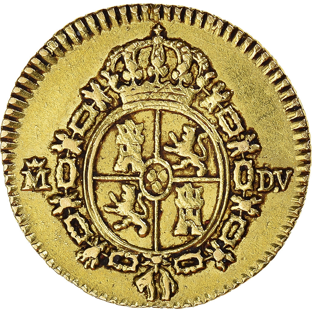 Moneta, Hiszpania, Charles III, 1/2 Escudo, 1786, Madrid, EF(40-45), Złoto