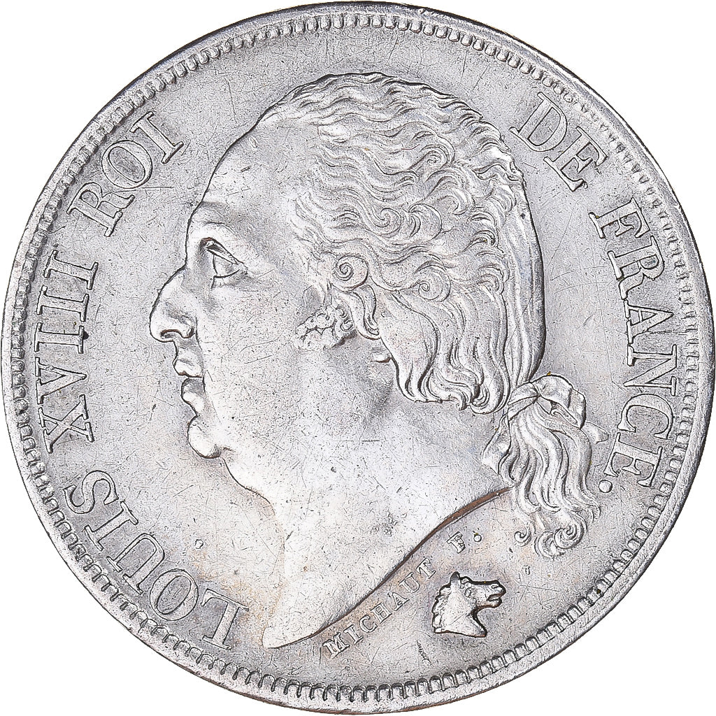 Moeda, França, Louis XVIII, 2 Francs, 1822, Paris, Pedigree, AU(50-53), Prata