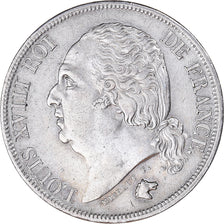 Moeda, França, Louis XVIII, 2 Francs, 1822, Paris, Pedigree, AU(50-53), Prata
