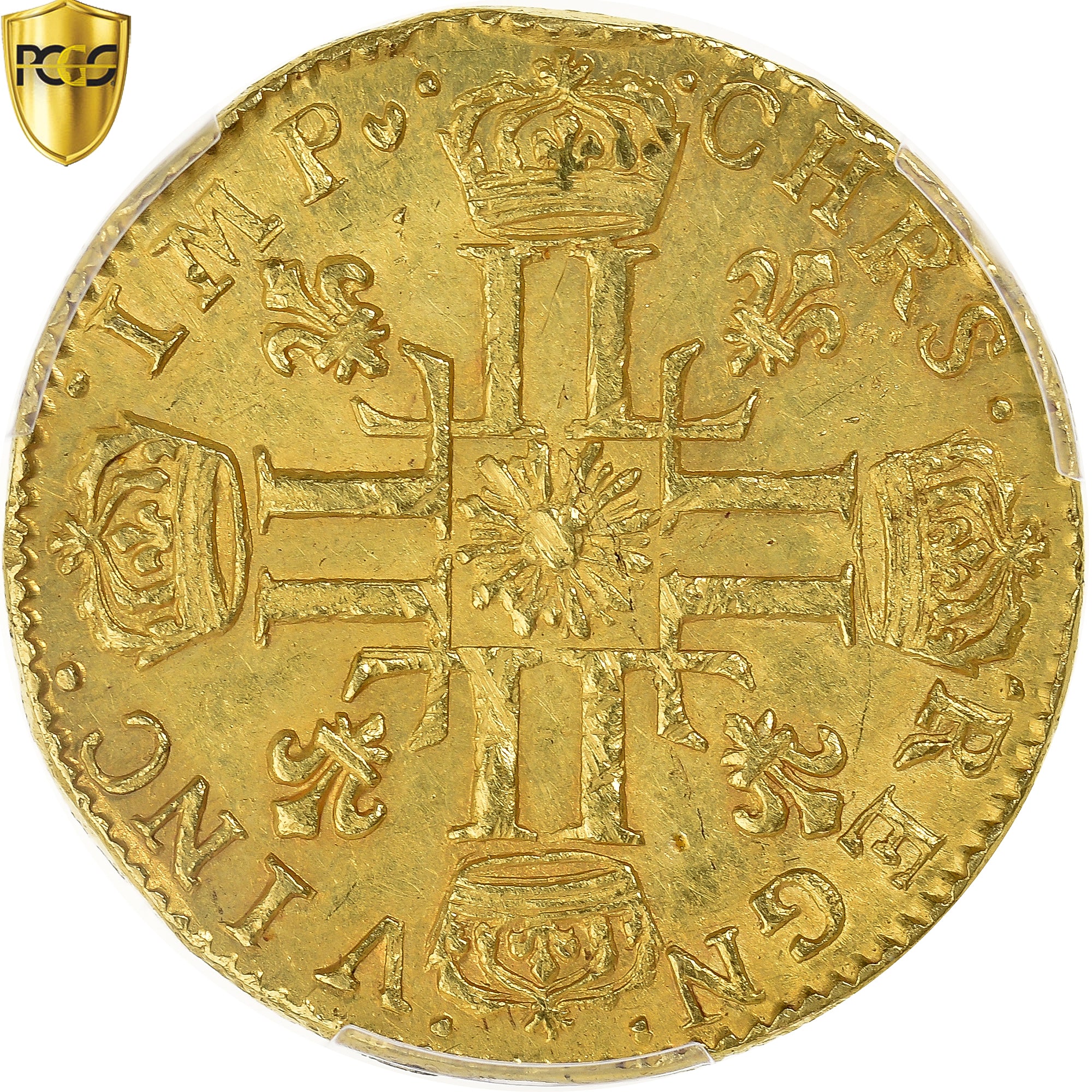 Francja, Louis XV, louis d'or au soleil, 1715, Aix, Pedigree, Złoto, PCGS, AU