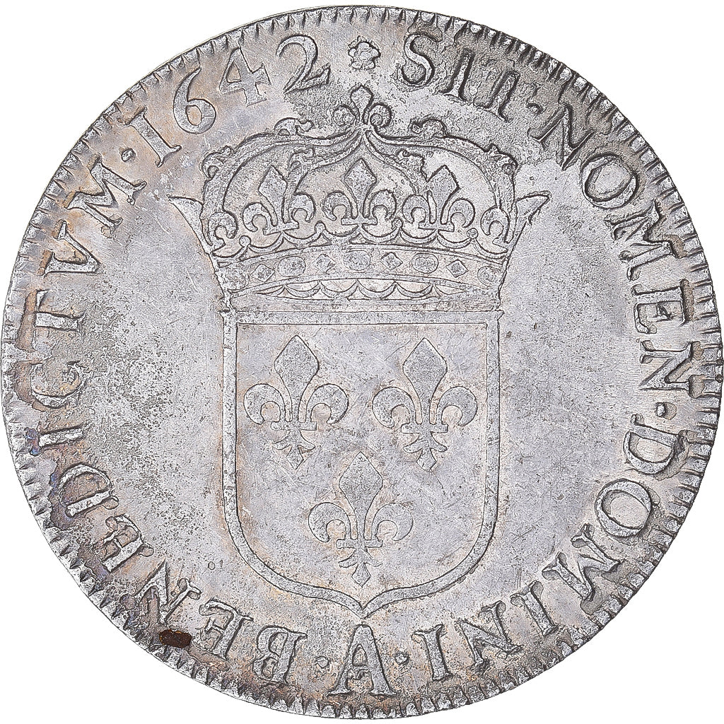 Monnaie, France, Louis XIII, 1/2 Écu, premier poinçon de Warin, 1642, Paris