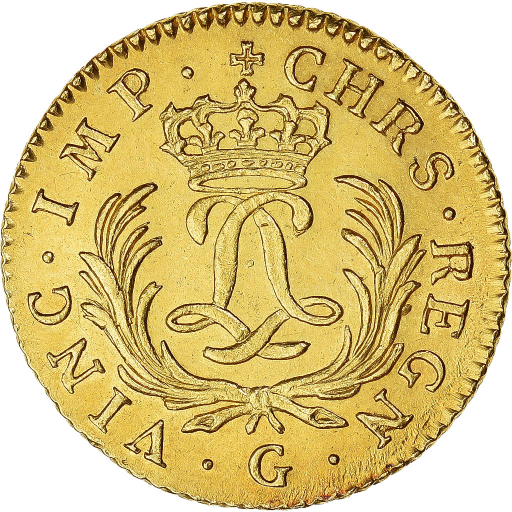 France, Louis XV, Louis d'or Mirliton, Grandes Palmes, 1724, Poitiers, Pedigree
