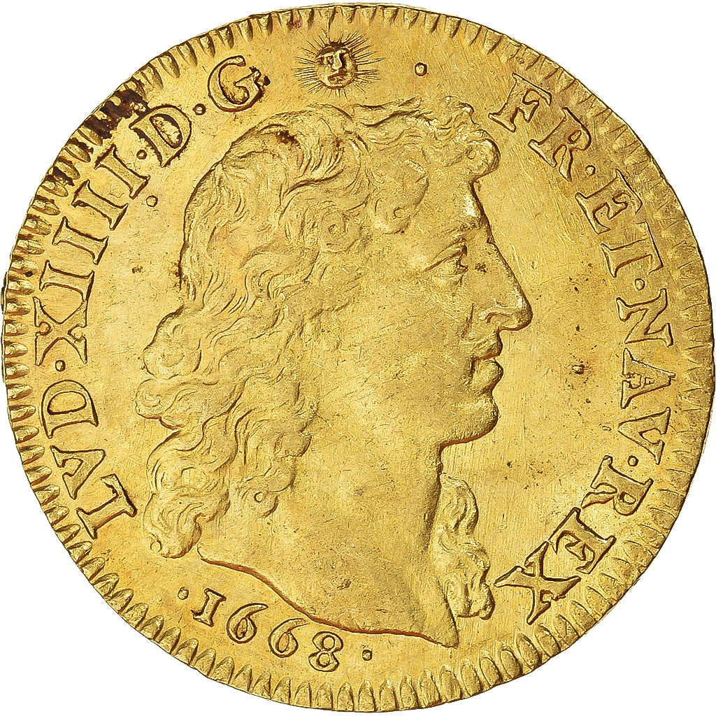 Frankrijk, Louis XIV, Louis d'or à la tête nue, 1668, Paris, Goud, PR