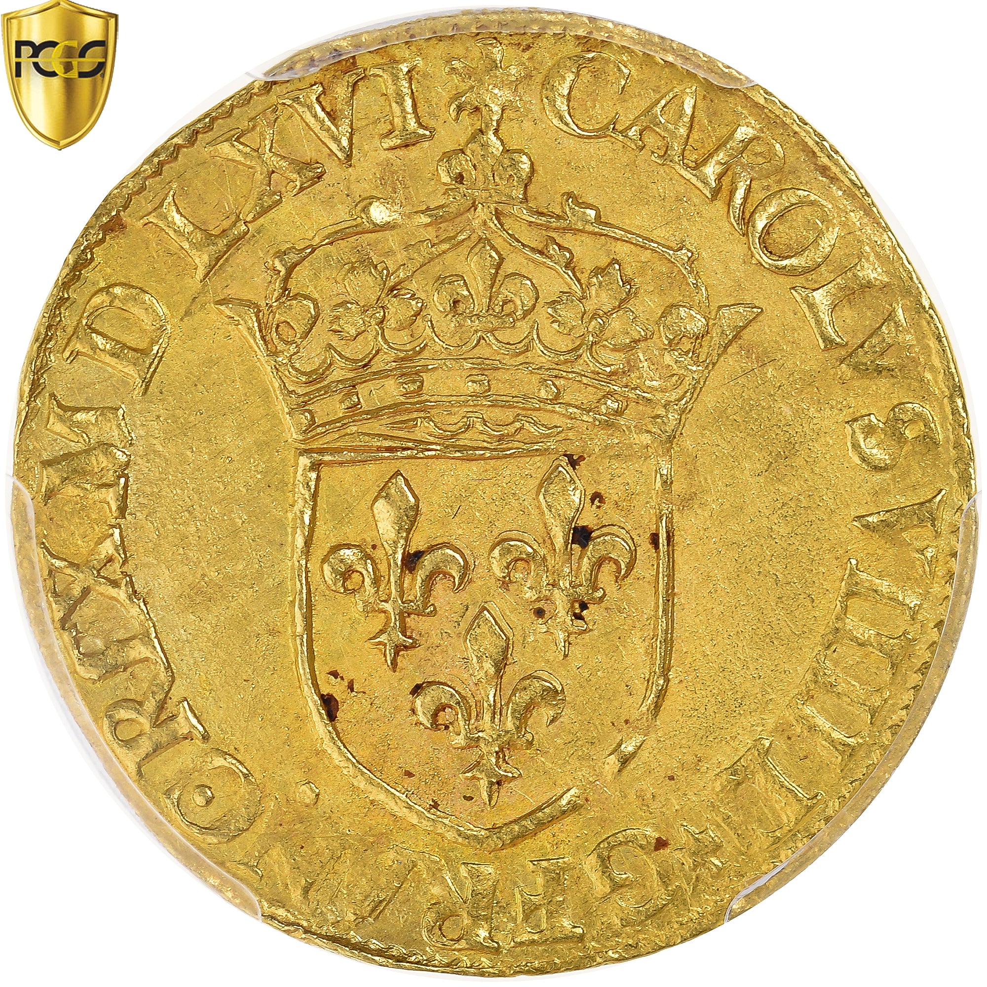 Moneda, Francia, Charles IX, Écu d'or au soleil, 1er type, 1566 (MDLXVI)