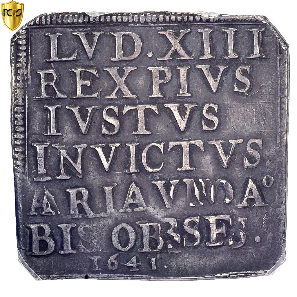 Frankrijk, Louis XIII, 20 Sols, Klippe, 1641, Aire-sur-la-Lys, Siege Coinage