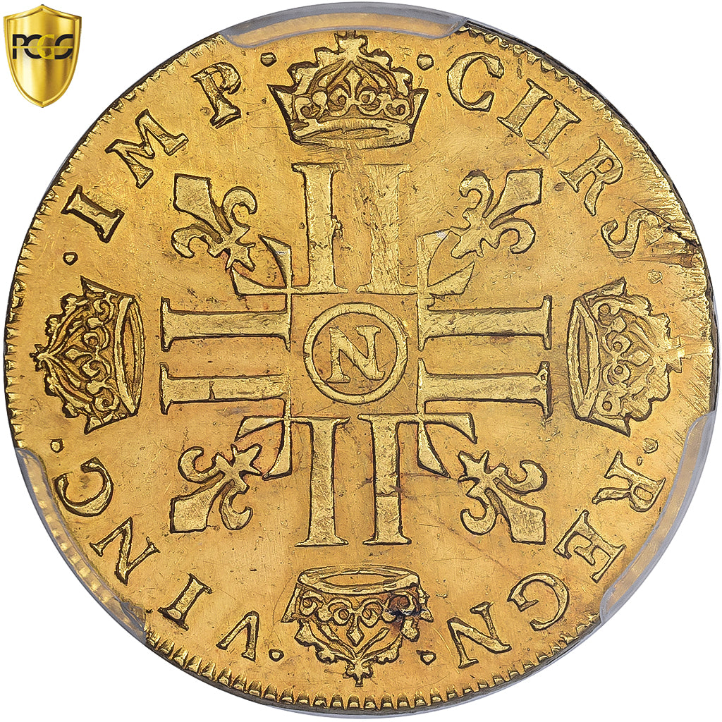 Francja, Louis XIV, Double louis d'or à la mèche longue, 1648, Montpellier