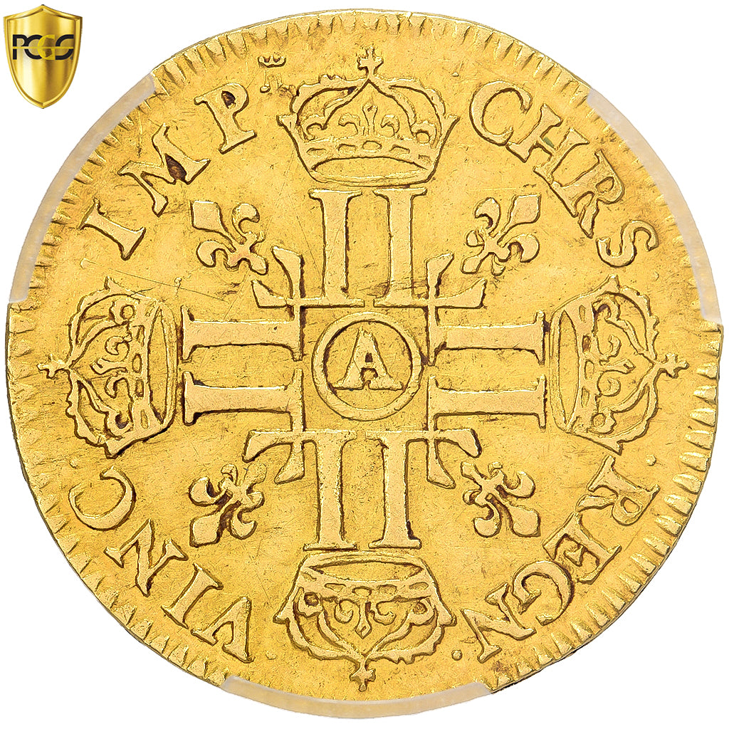 Francia, Louis XIV, 1/2 louis d'or à la tête nue, 1668, Paris, Pedigree, Oro
