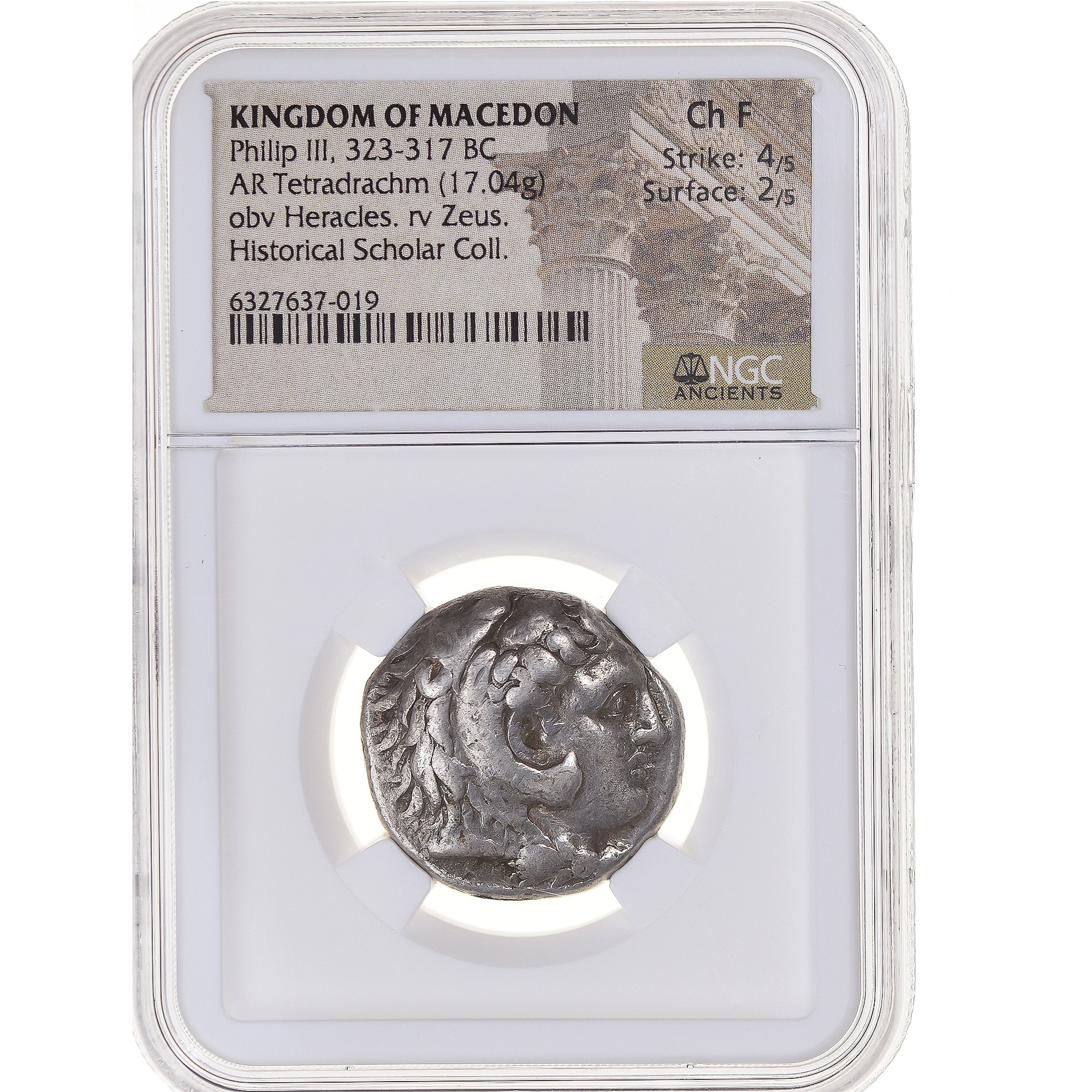 Moeda, Reino da Macedónia, Philip III, Tetradrachm, 323-318/7 BC, Babylon