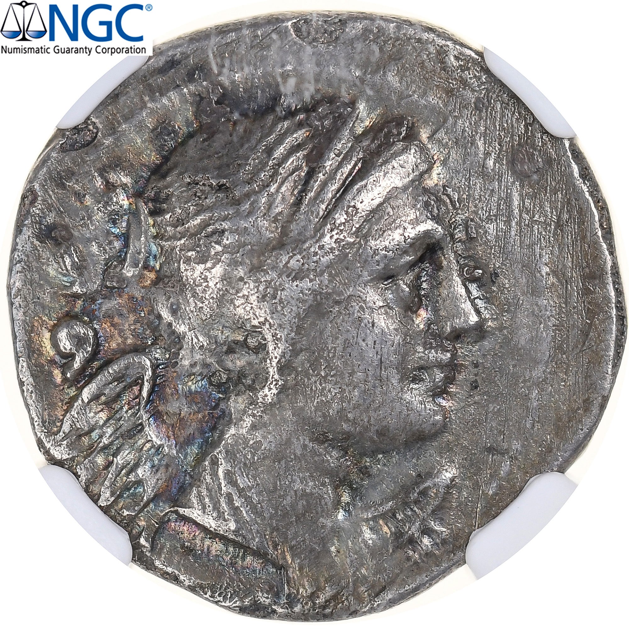 Bruttium, Drachm, 216-214 BC, Silver, NGC, VF, HN Italy:1960