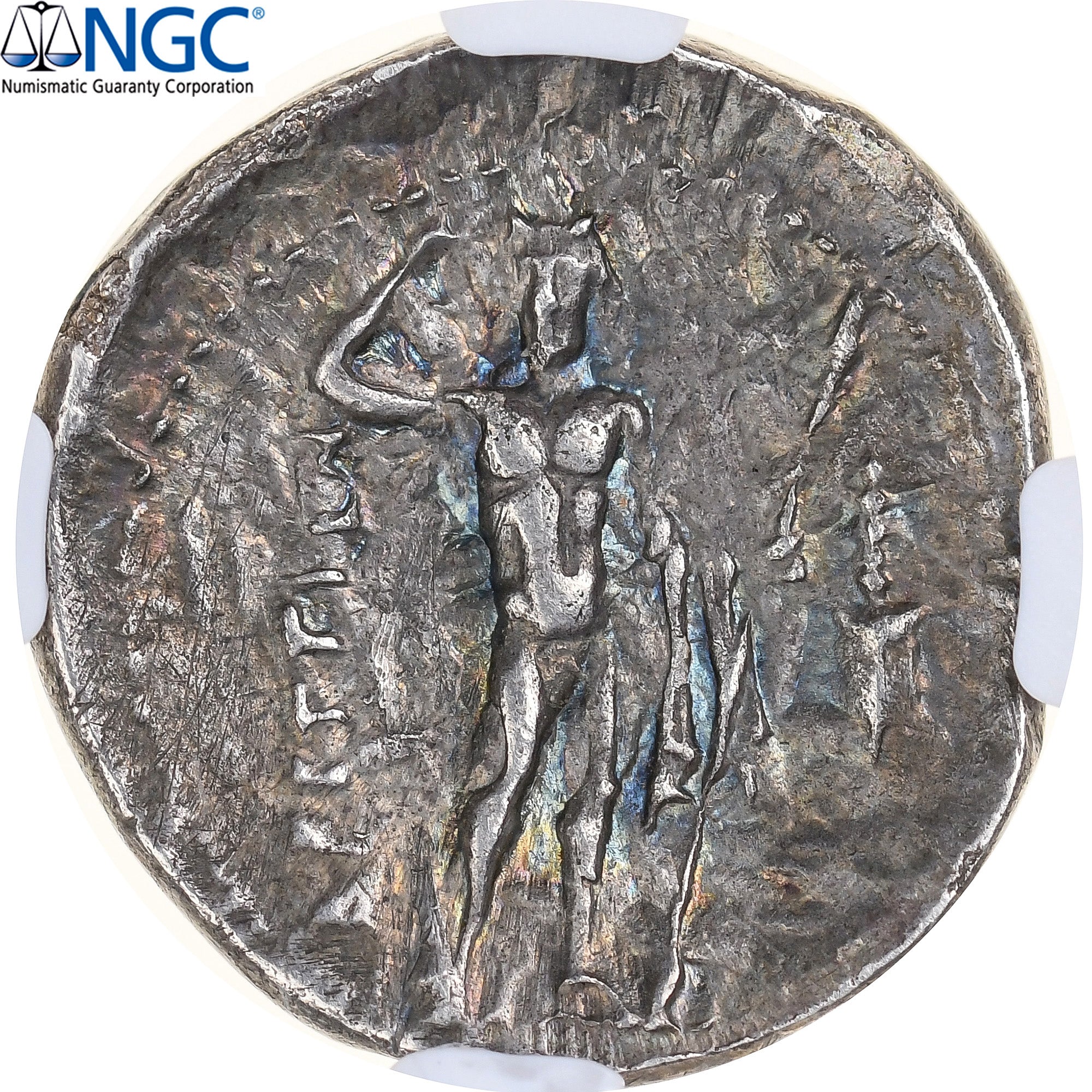 Bruttium, Drachm, 216-214 BC, Silver, NGC, VF, HN Italy:1960