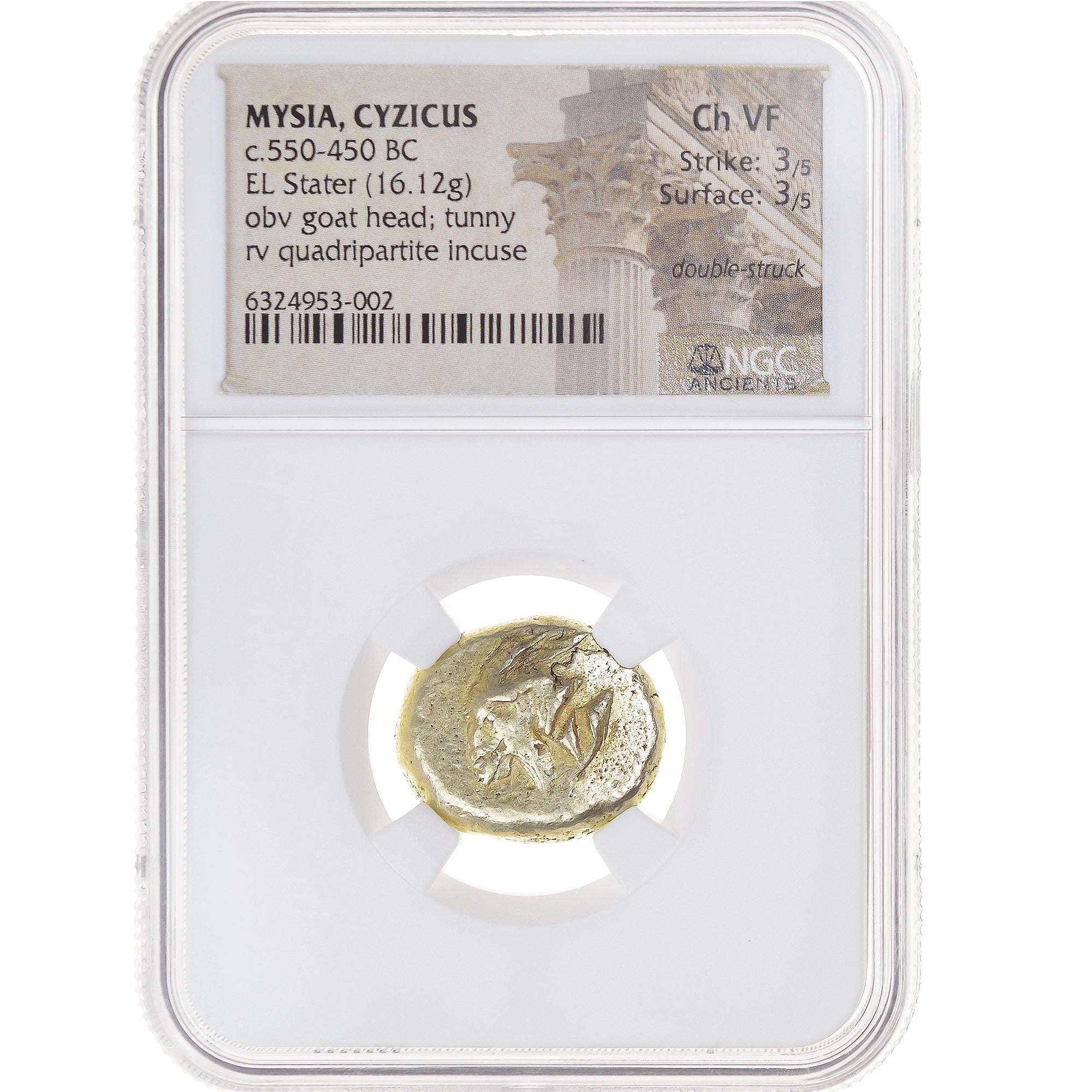 Mysie, Statère, ca. 550-450 BC, Cyzique, Electrum, NGC, Ch VF 3/5-3/5