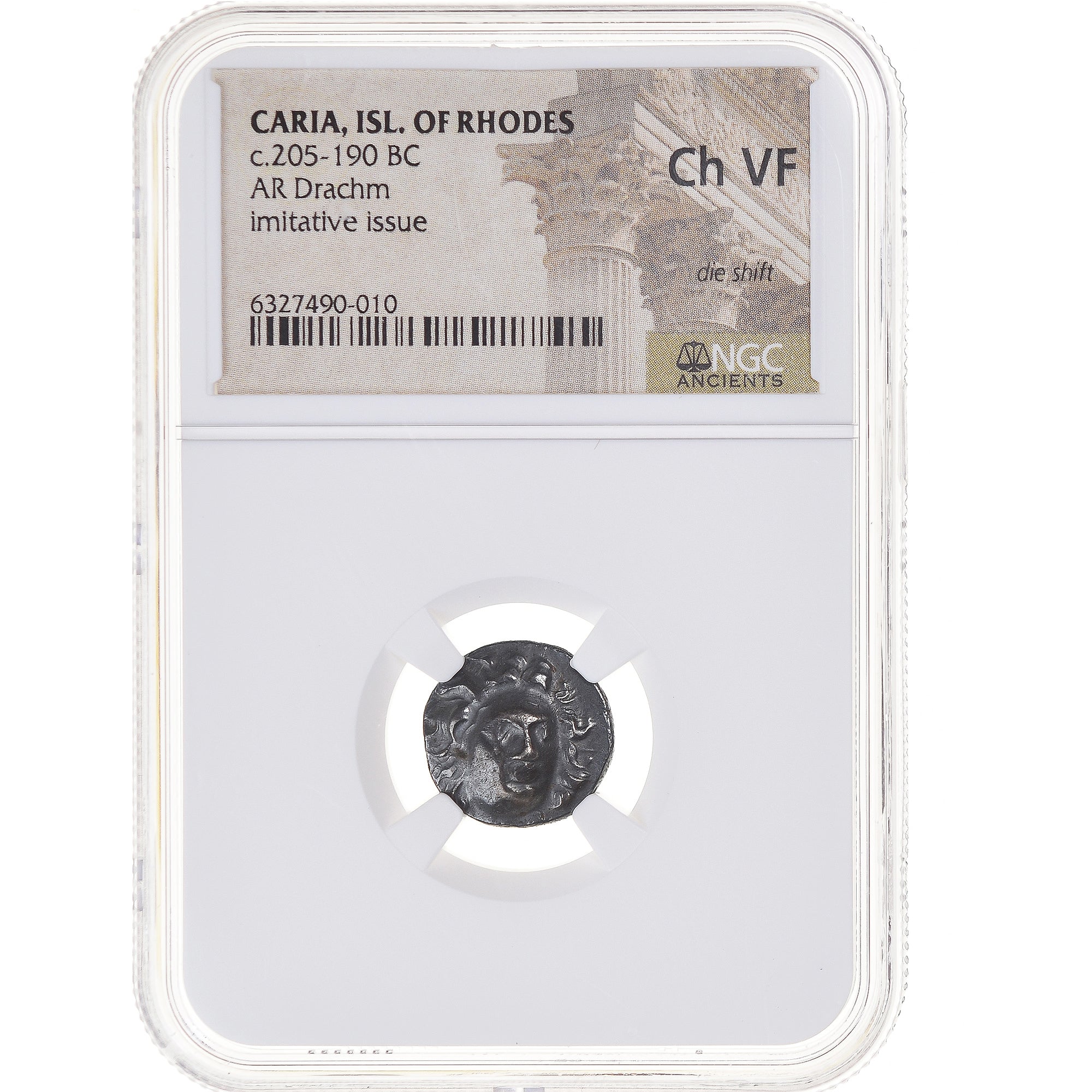 Moneta, Caria, Drachm, 3rd-2nd century BC, Rhodes, graded, NGC, Ch VF, MB+