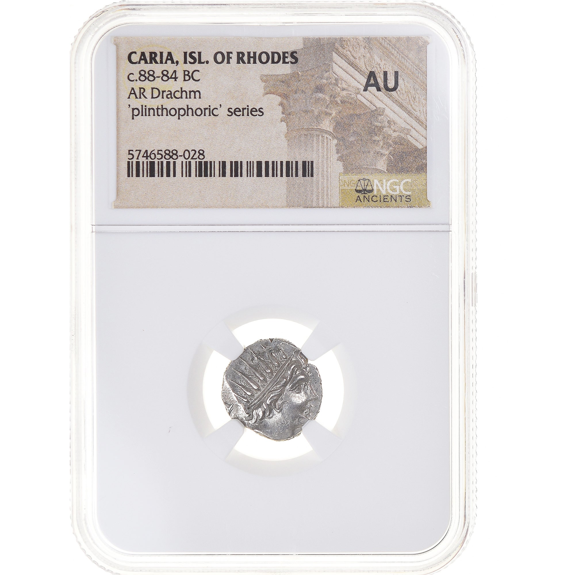 Munten, Carië, Drachm, 88-84 BC, Rhodes, Gegradeerd, NGC, AU, ZF+, Zilver