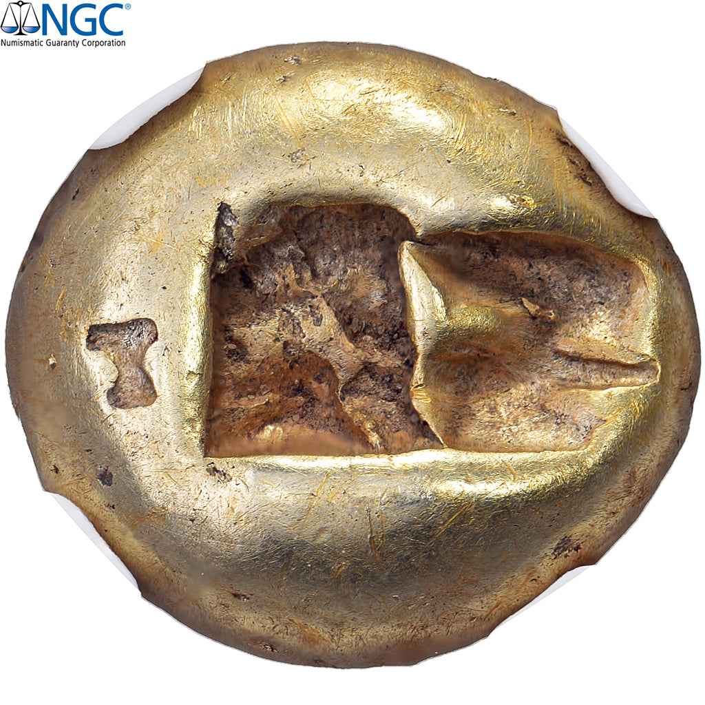 Lídia, Alyattes I, 1/3 Stater, ca. 610-545 BC, Sardis, Countermarked, Eletro