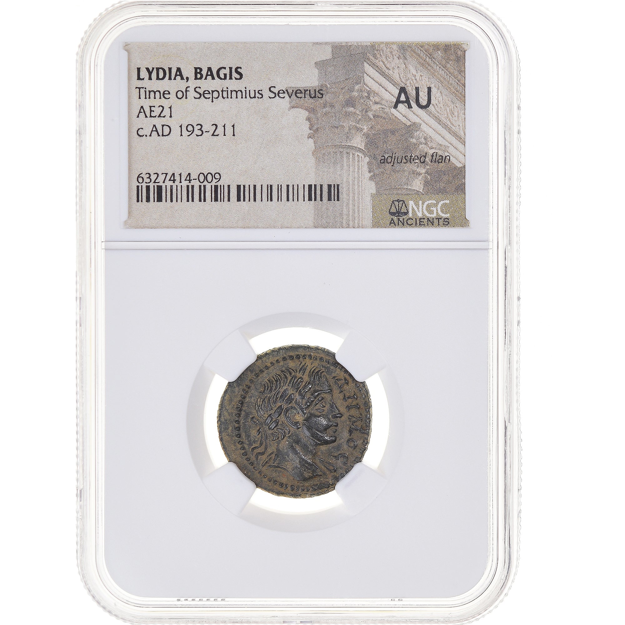 Moneda, Lydia, Anonymous, Æ, 193-211, Bagis, NGC, graded, AU, MBC+, Bronce