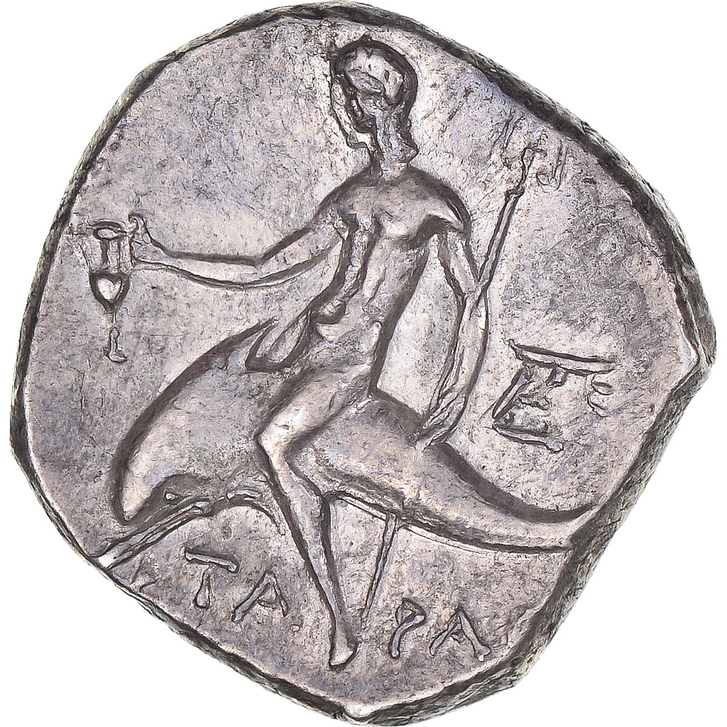 Coin, Calabria, Nomos, 240-228 BC, Tarentum, AU(55-58), Silver, HGC:1-899, HN