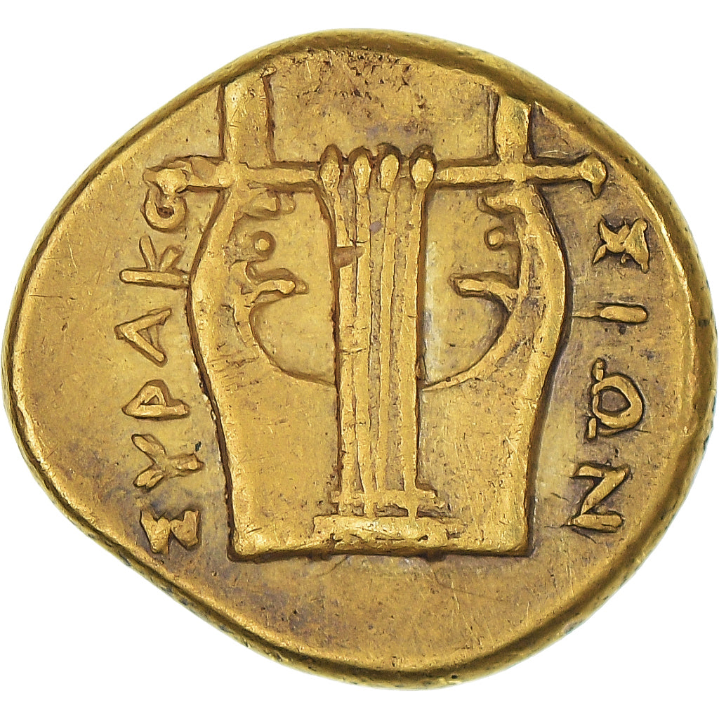 Sicile, 1/4 stater / 25 litrai, 310-306/5 BC, Syracuse, Pedigree, Electrum