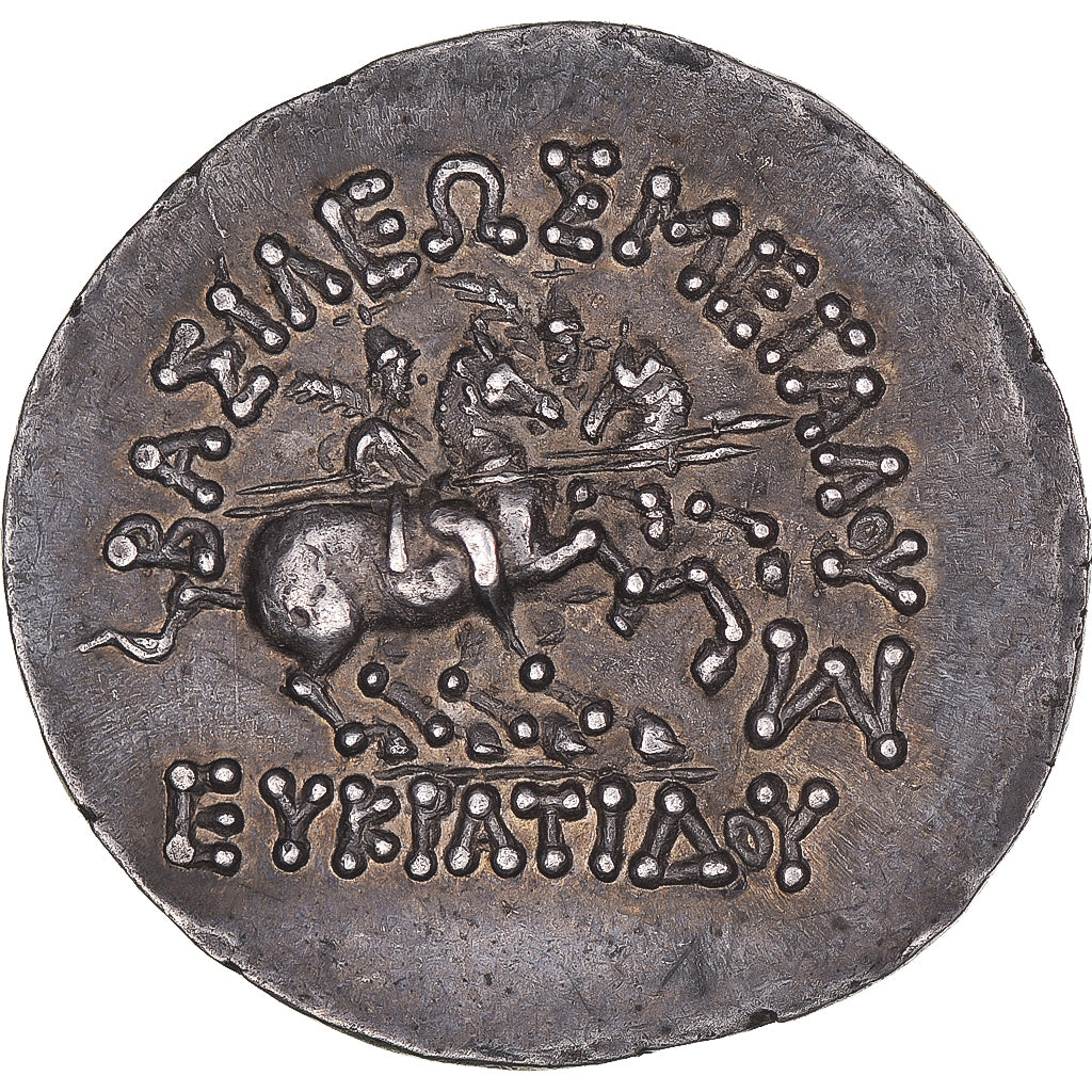 Baktrian Kingdom, Eukratides I, Tetradrachm, 170-145 BC, Silver, AU(55-58)