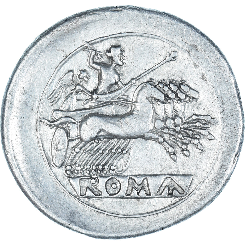 Anonymous, Quadrigatus, 225-212 BC, Rome, Pedigree, Silver, AU(50-53)