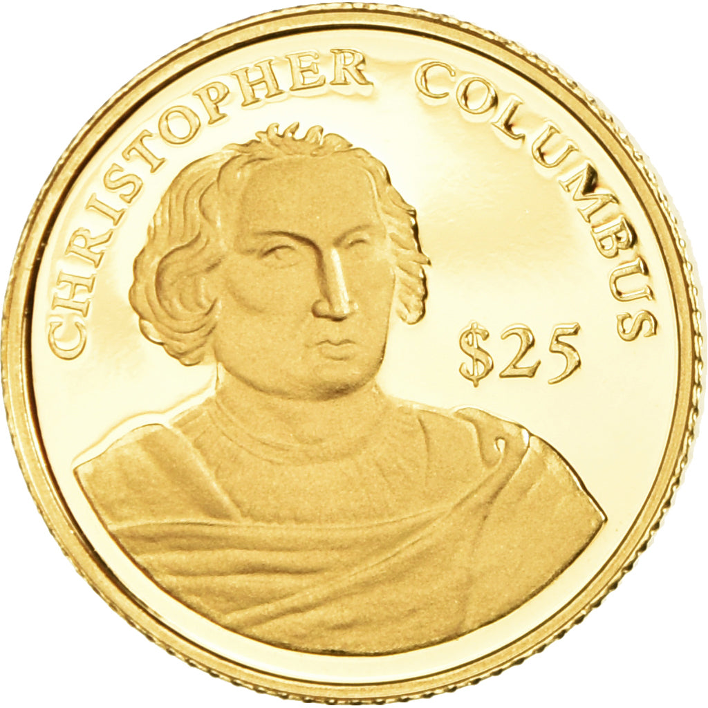 Coin, Liberia, Christophe Colomb, 25 Dollars, 2000, American Mint, Proof