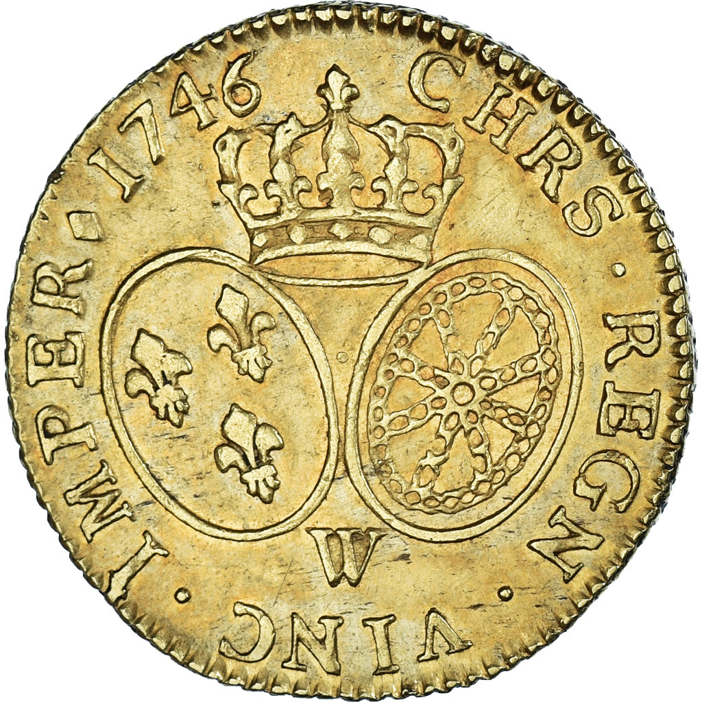 Coin, France, Louis XV, louis d'or au bandeau, 1746, Lille, AU(50-53), Gold