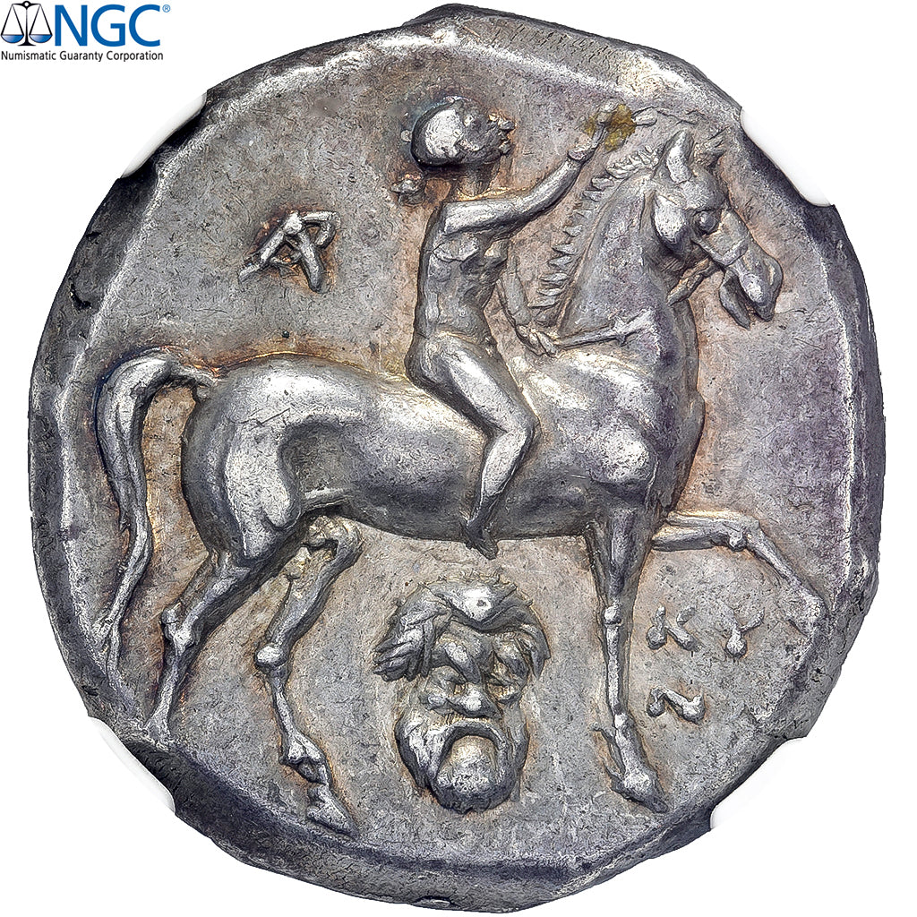 Calabria, Didrachm, 272-240 BC, Tarentum, Srebro, NGC, EF(40-45), 6639697-016