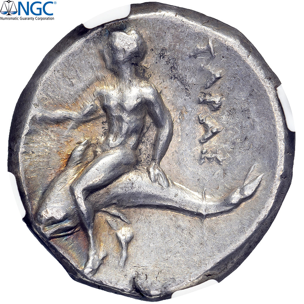 Calabria, Didrachm, 272-240 BC, Tarentum, Srebro, NGC, EF(40-45), 6639697-016
