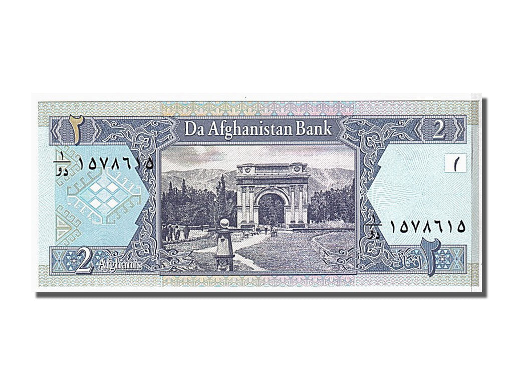 Banknote, Afghanistan, 2 Afghanis, 2002, KM:65a, UNC(65-70)