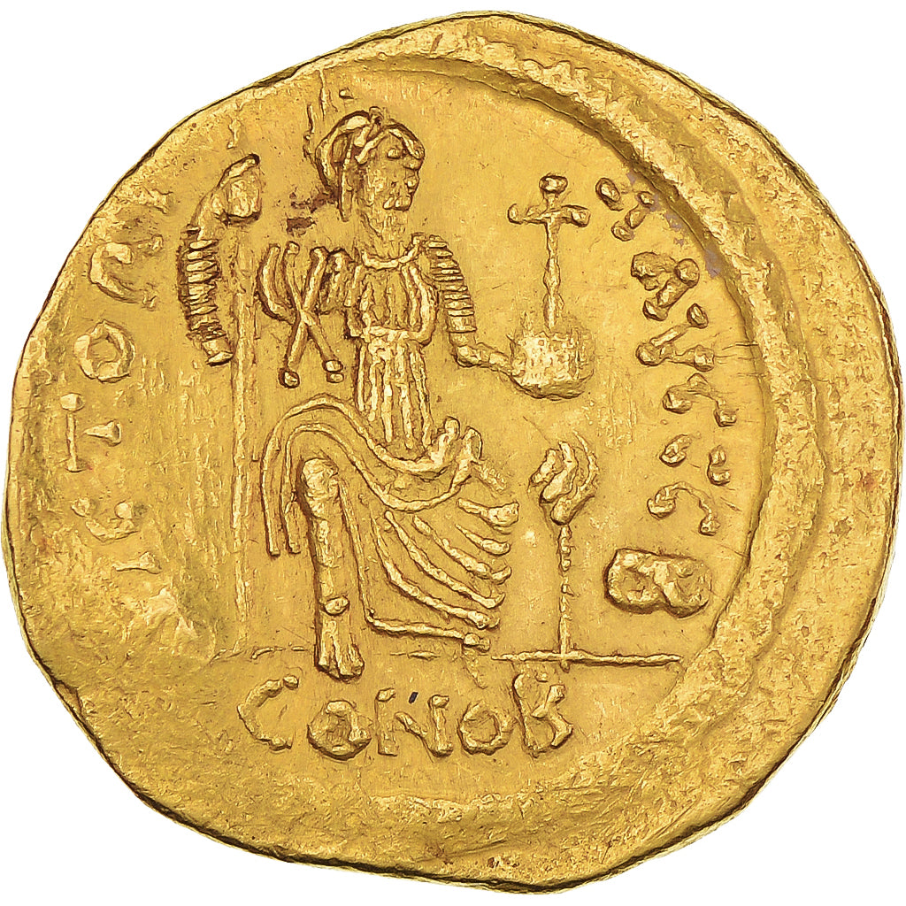 Justin II, Solidus, 565-578, Constantinople, Oro, BB+, Sear:345