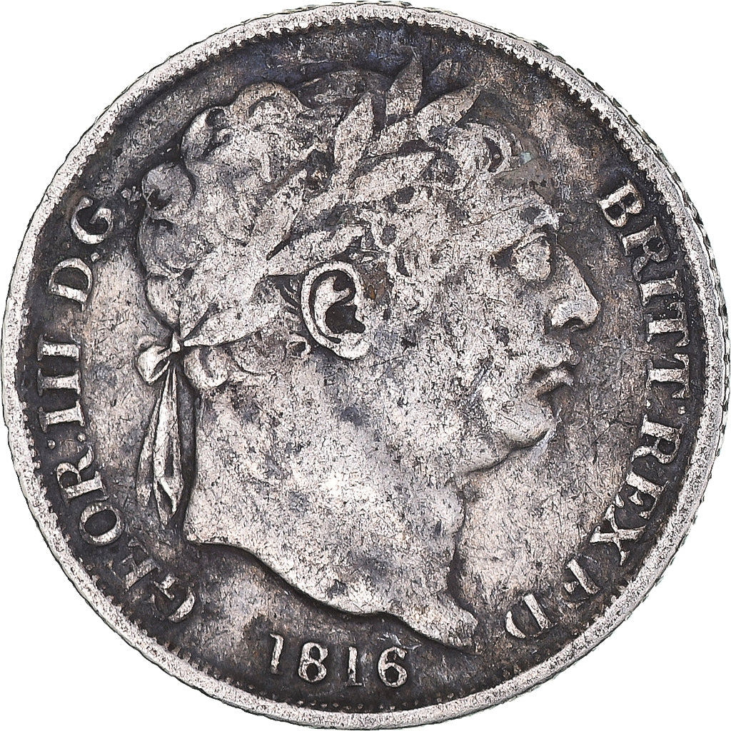 Coin, Great Britain, George III, 6 Pence, 1816, London, VF(30-35), Silver