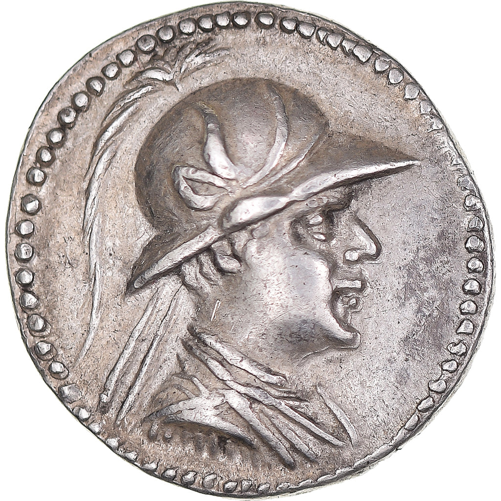 Baktrian Kingdom, Eukratides I, Drachm, 171-145 BC, Silver, AU(50-53)
