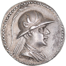 Baktrian Kingdom, Eukratides I, Drachm, 171-145 BC, Silver, AU(50-53)