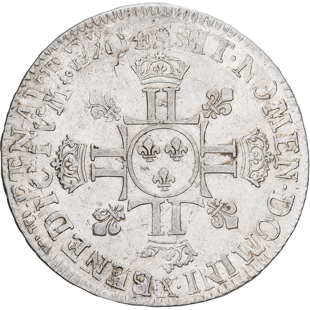 Munten, Frankrijk, Louis XIV, 1/2 écu aux 8L, 2e type, 1704, Amiens, réformé
