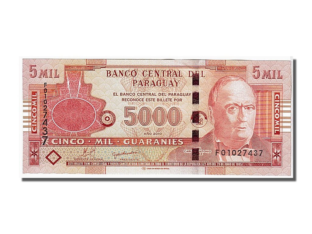 Billete, 5000 Guaranies, 2010, Paraguay, SC