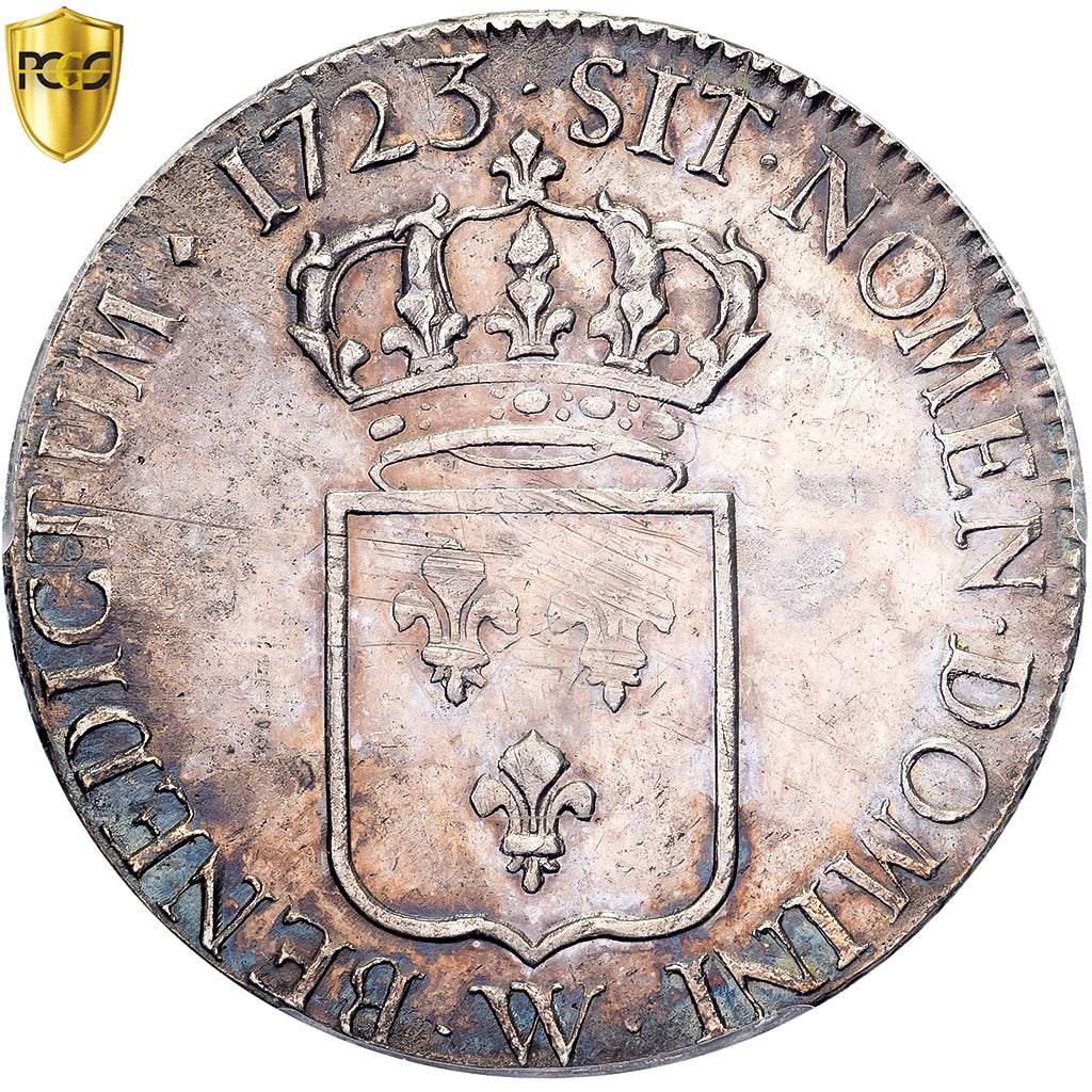 Frankrijk, Louis XV, Écu de France, 1723, Lille, Zilver, PCGS, AU55