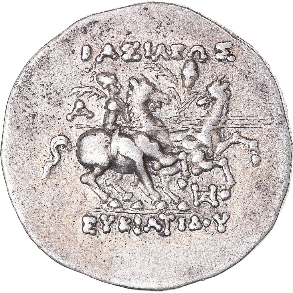 Koninkrijk Bactriane, Eukratides I, Drachm, 170-145 BC, Zilver, ZF+, HGC:12-135