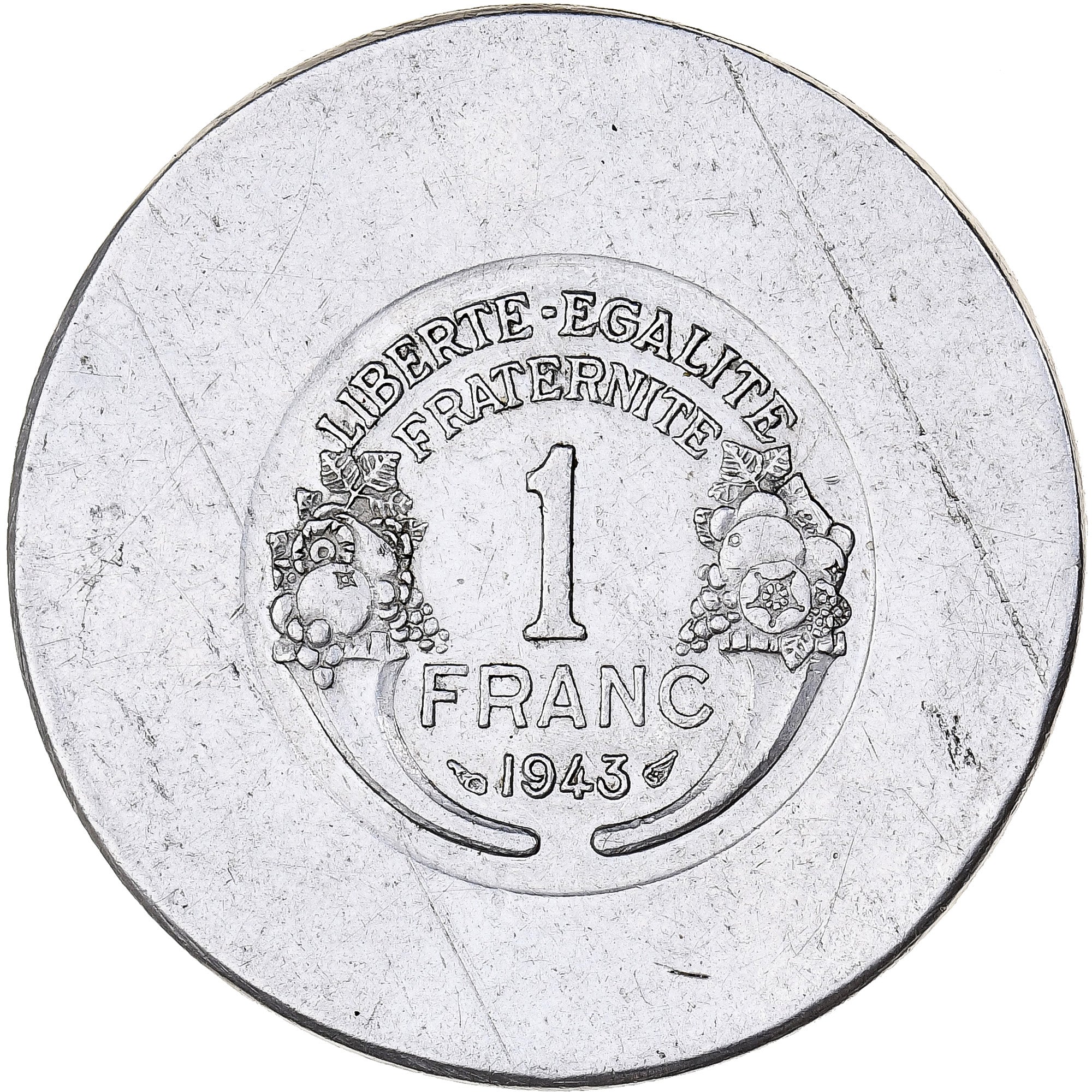 Frankreich, 1 Franc, Graziani, 1943, Algiers, Épreuve du graveur, Aluminium
