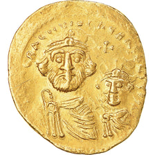 Heraclius, with Heraclius Constantine, Solidus, 613-638, Constantinople, Goud