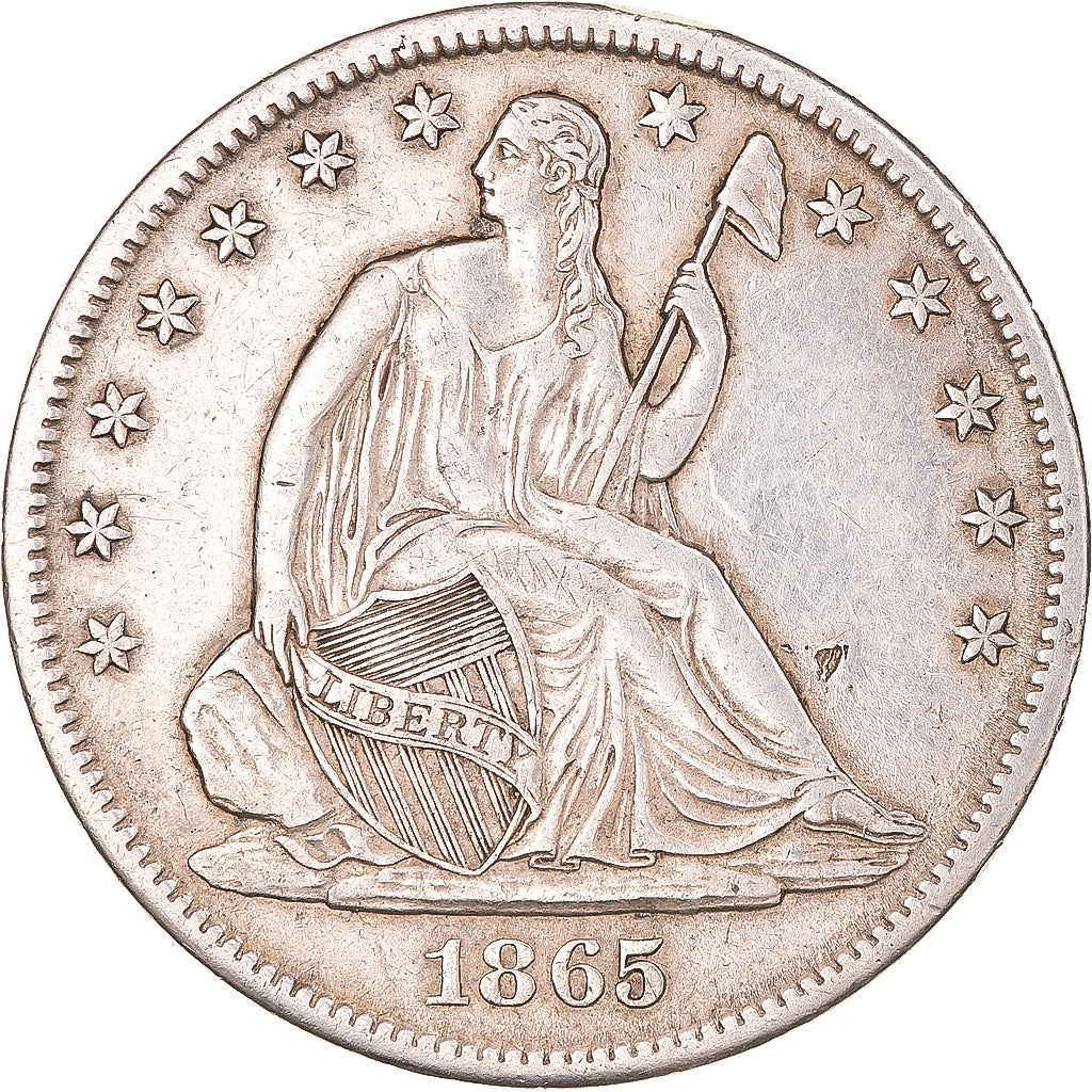 United States, Half Dollar, Seated Liberty, 1865, San Francisco, Silver