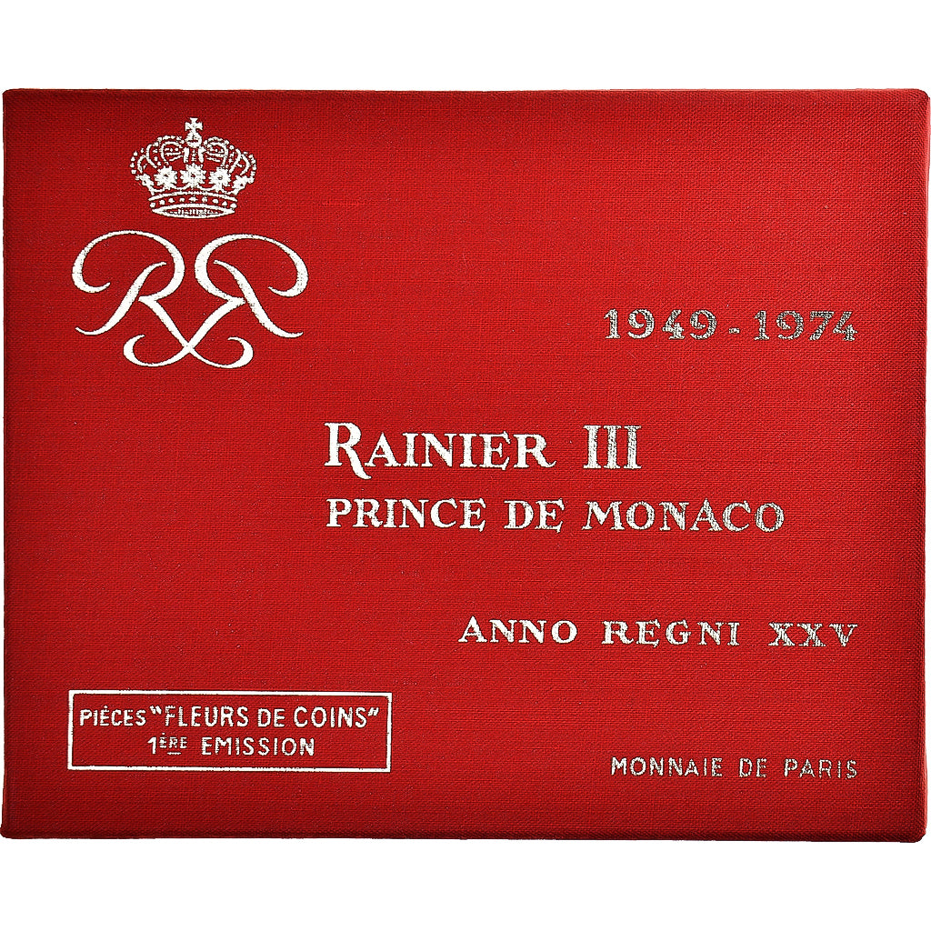 Monaco, Rainier III, Set 10 c. - 50 frs., 25th Anniversary of Accession
