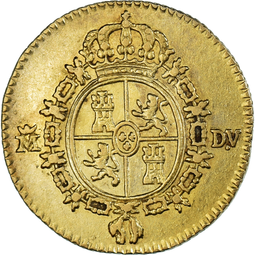 España, Carlos III, 1/2 Escudo, 1786, Madrid, Oro, MBC, KM:425.1