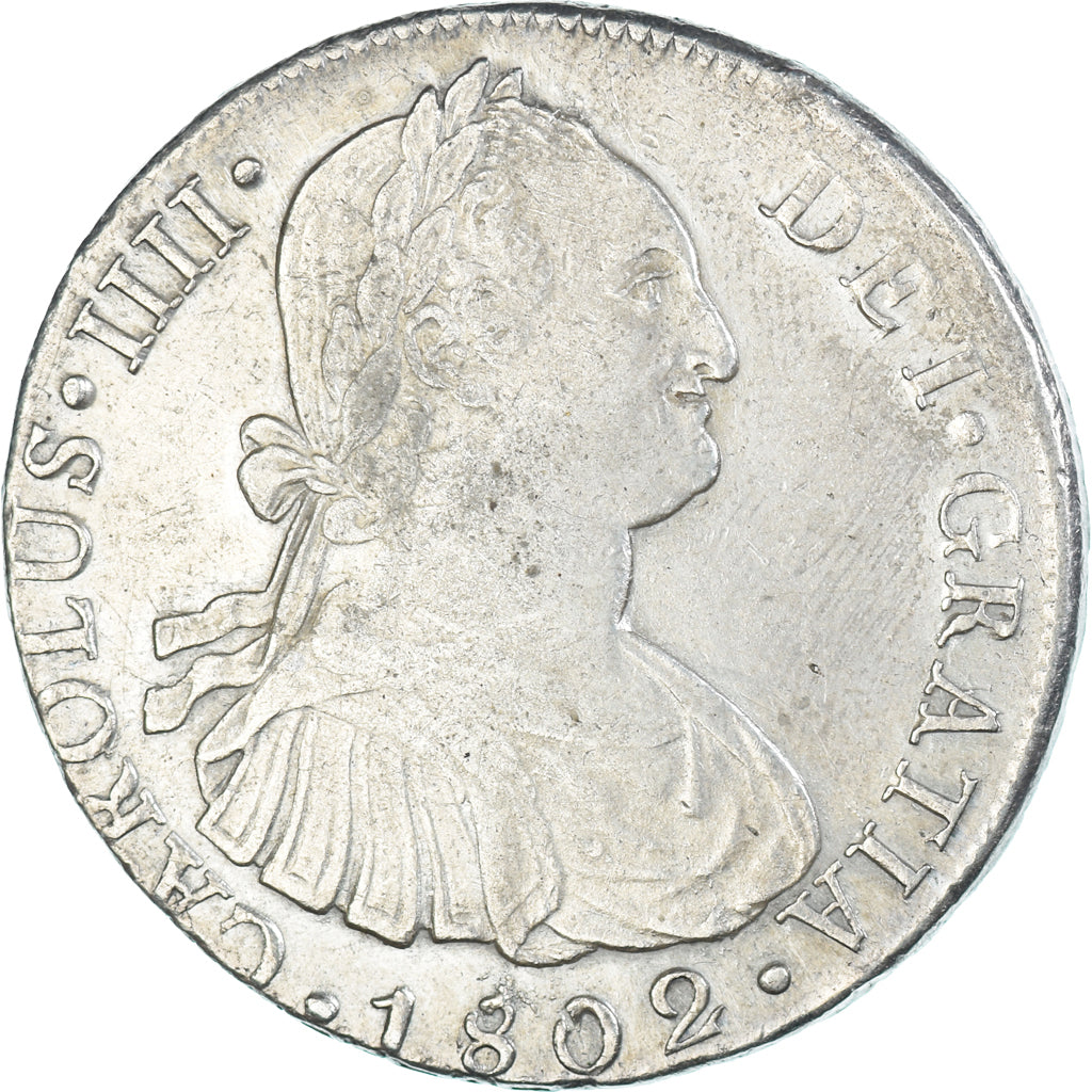 Munten, Spanje, Charles IV, 8 Reales, 1802, Lima, IJ, ZF, Zilver, KM:97