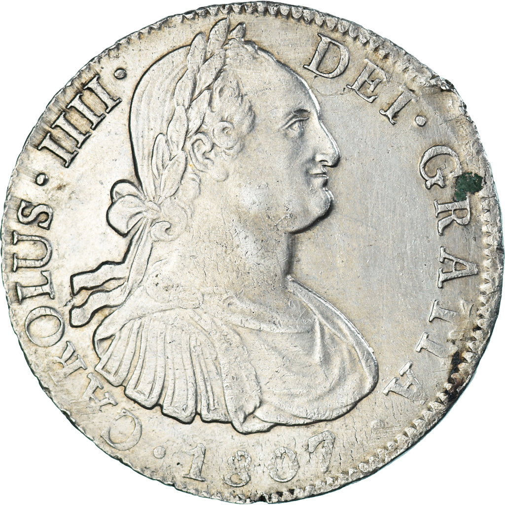Coin, Spain, Charles IV, 8 Reales, 1807, Mexico, TH, AU(55-58), Silver, KM:109