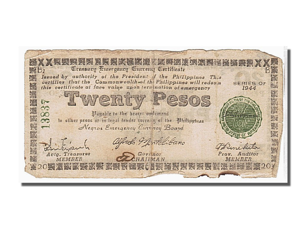 Banknote, Philippines, 20 Pesos, 1944, VF(30-35)